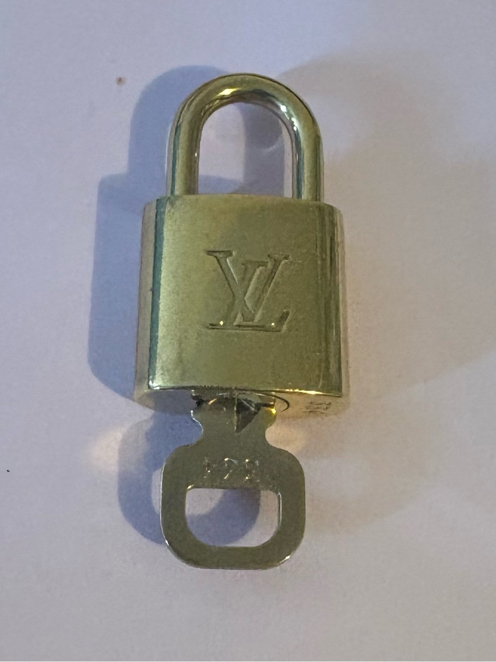 Louis Vuitton Gold-Tone Padlock with Key #334- Clean Condition